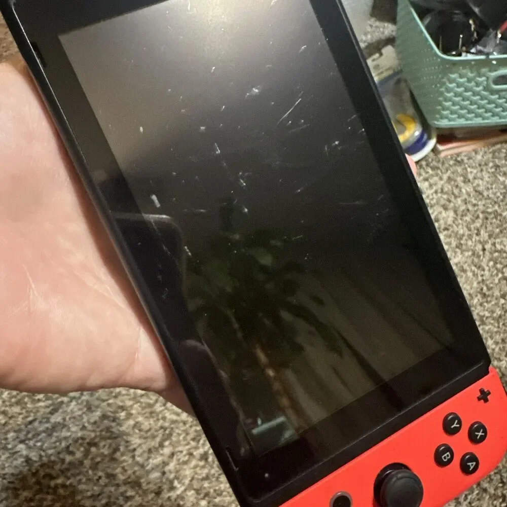 Nintendo Switch HAC-001(-01) 32GB Neon Red Blue Joy-Con Tested Working Reset